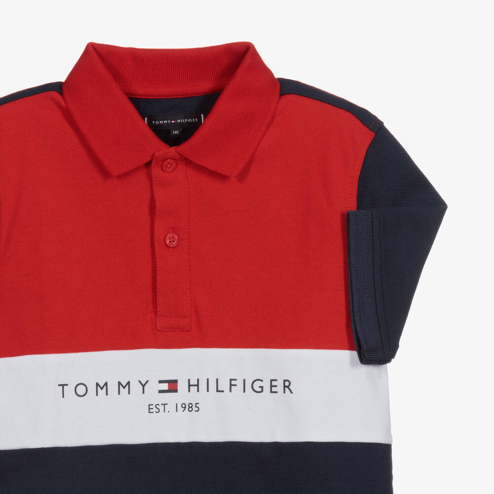 Tommy Hilfiger-Teen Blue Logo Polo Shirt | Childrensalon Outlet