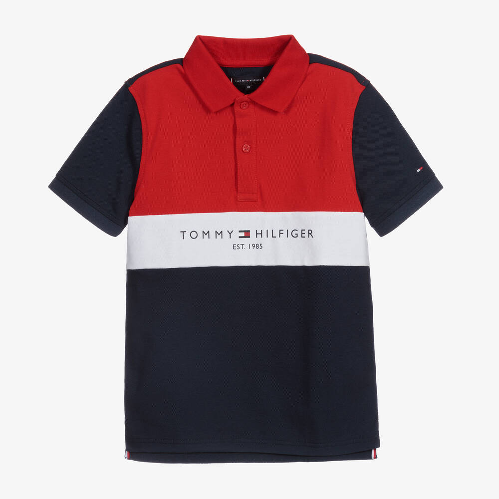 Tommy Hilfiger-Teen Blue Logo Polo Shirt | Childrensalon Outlet