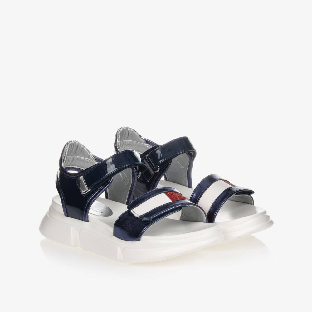 Tommy Hilfiger-Teen Blue Logo Sandals | Childrensalon Outlet