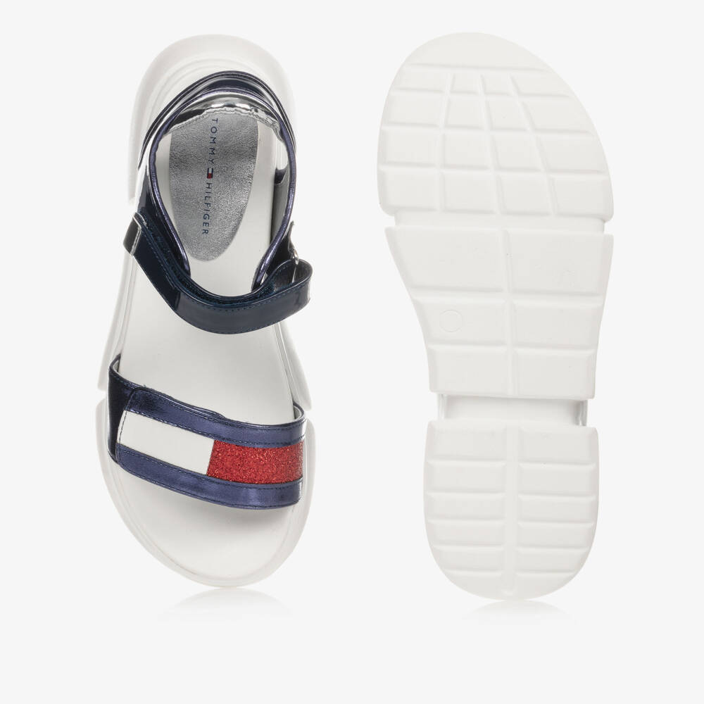 Tommy Hilfiger-Teen Blue Logo Sandals | Childrensalon Outlet