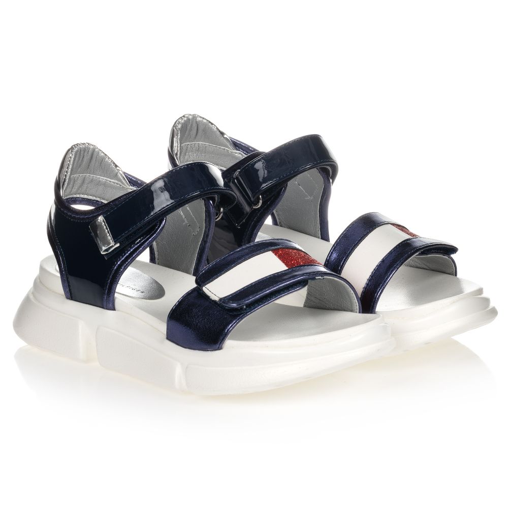 Tommy Hilfiger-Teen Blue Logo Sandals | Childrensalon Outlet