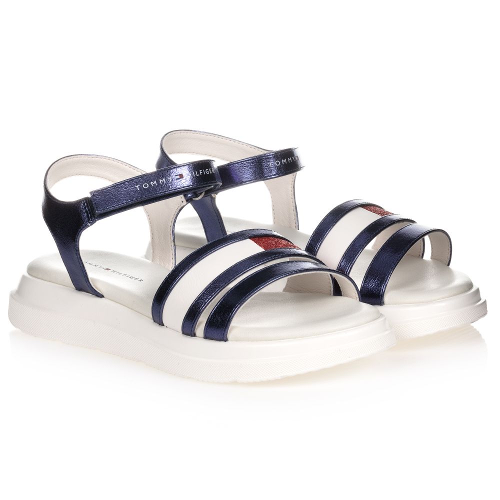 Tommy Hilfiger-Teen Blue Logo Sandals | Childrensalon Outlet