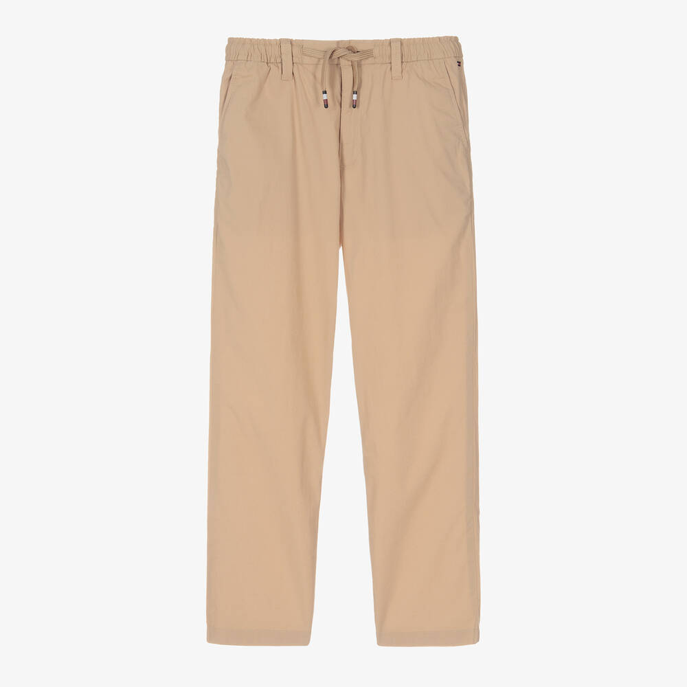 Tommy Hilfiger - Teen Boys Beige Cotton Chino Trousers | Childrensalon