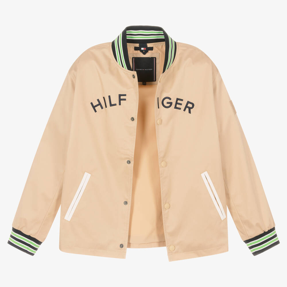 Tommy Hilfiger-Бежевая куртка-бомбер | Childrensalon Outlet