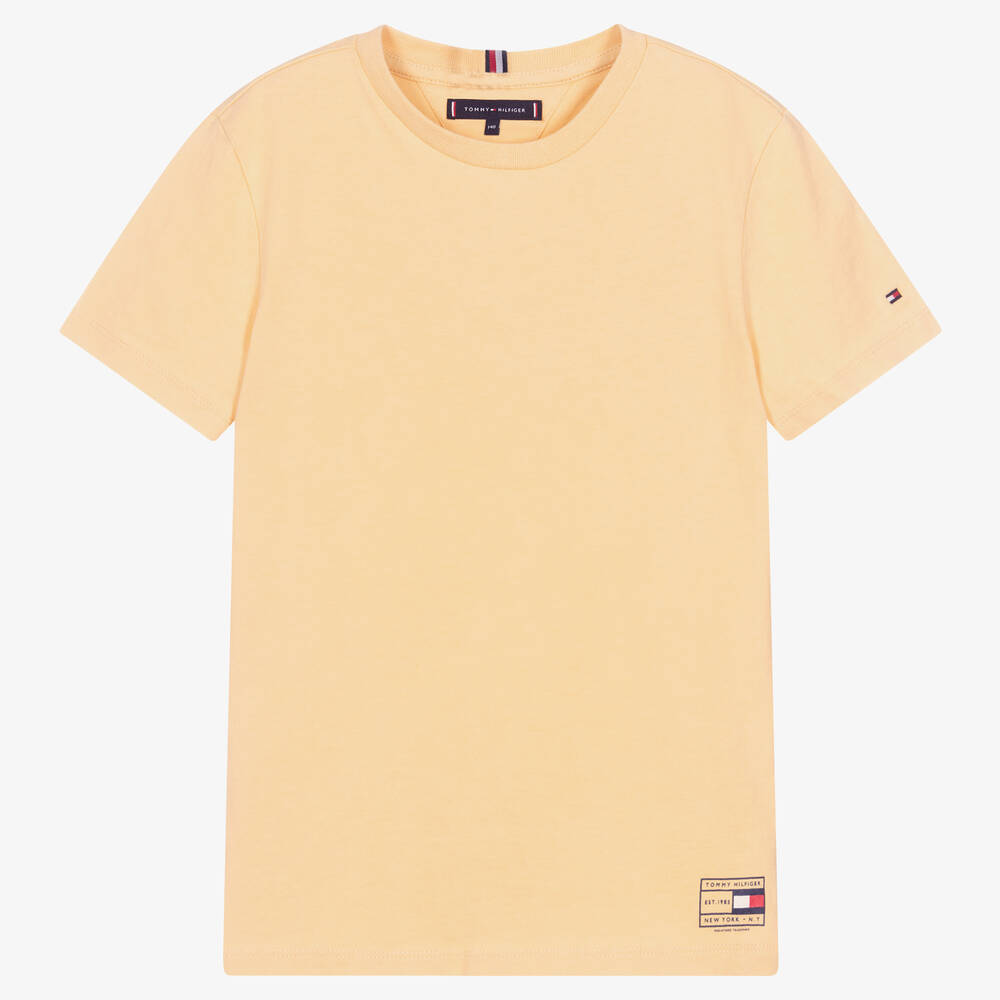 Tommy Hilfiger - Teen Boys Beige Logo T-Shirt | Childrensalon