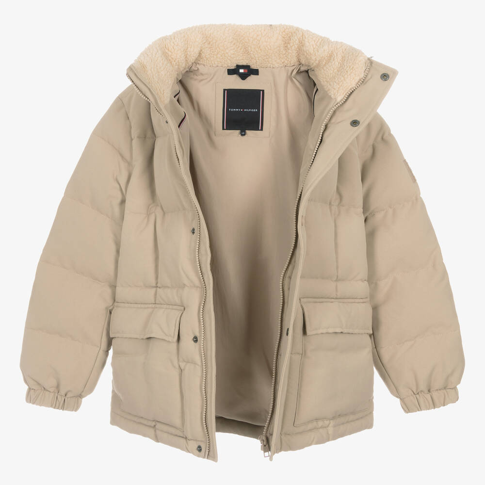 Tommy Hilfiger-جاكيت مبطن لون بيج تينز ولادي | Childrensalon Outlet