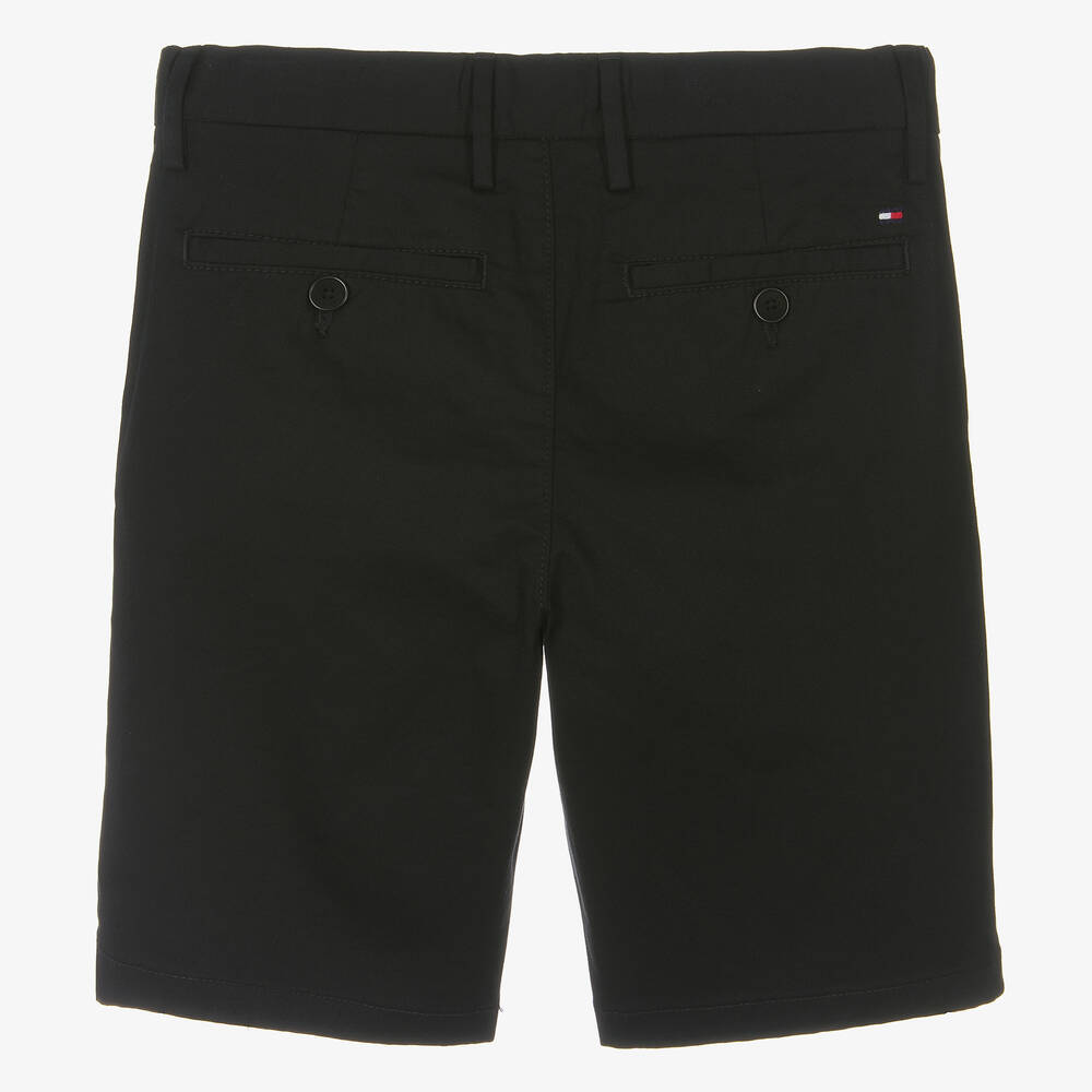 Tommy Hilfiger Teen Boys Black Cotton Chino Shorts Childrensalon Outlet