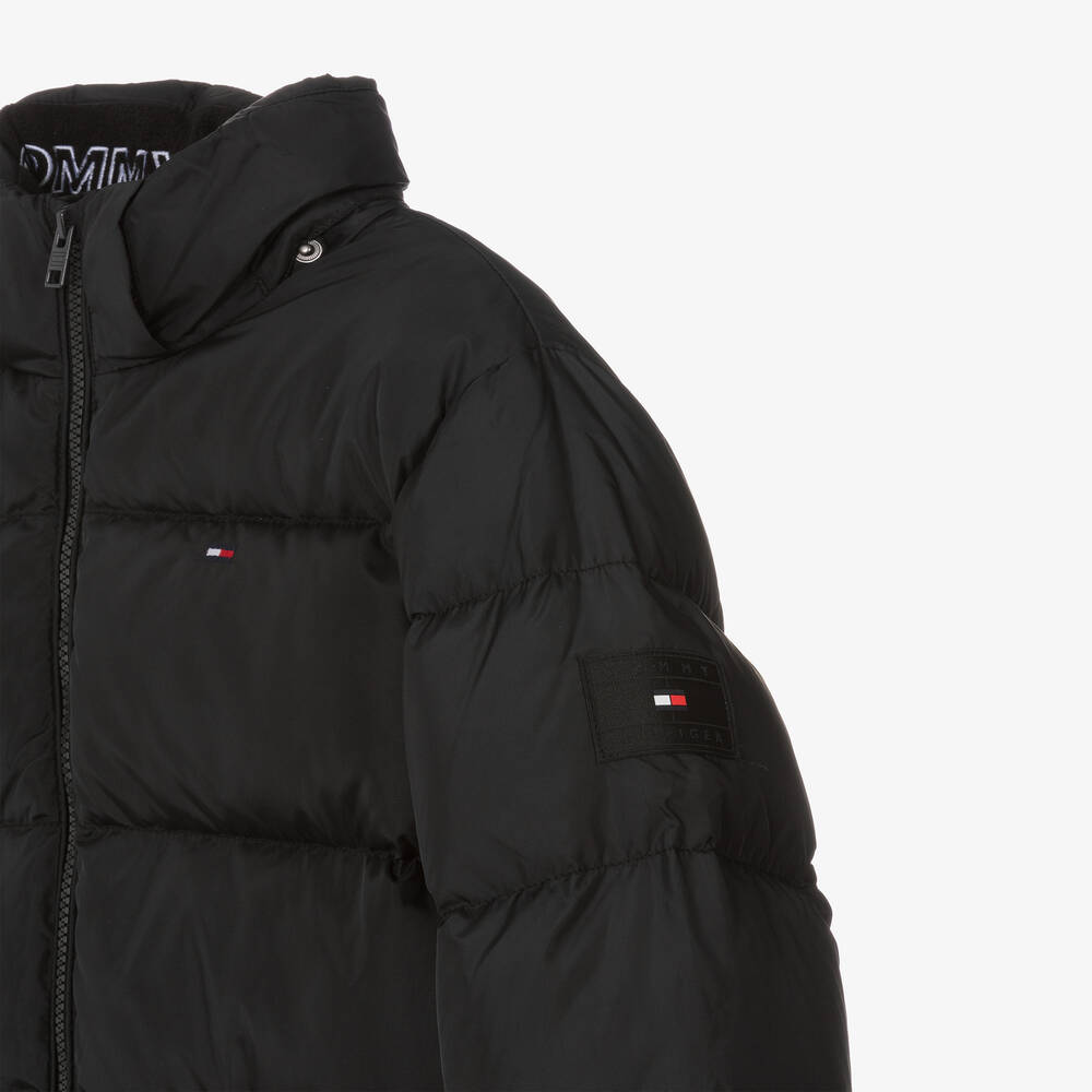 Tommy Hilfiger-Teen Boys Black Down Padded Jacket | Childrensalon Outlet