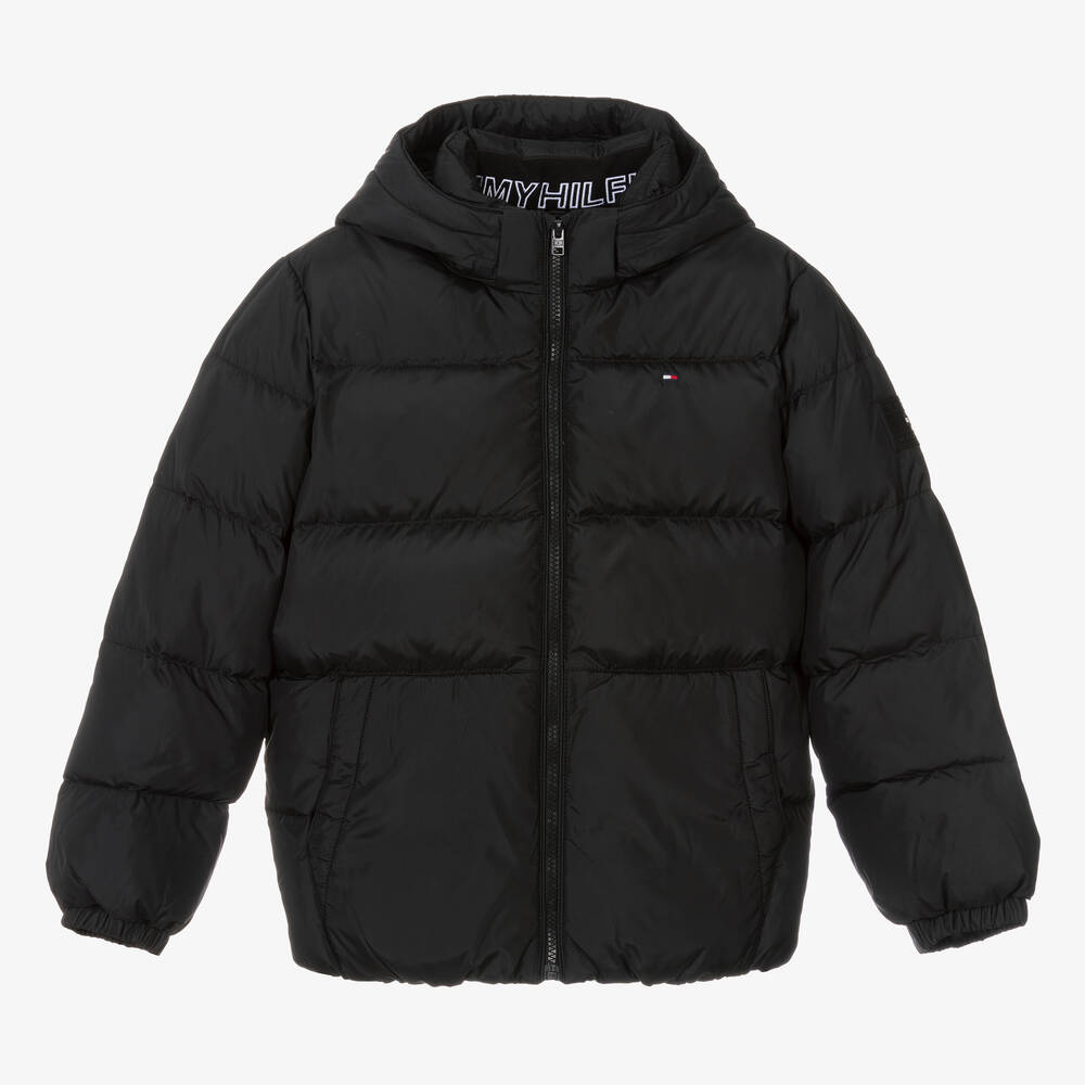 Tommy Hilfiger - Schwarze Teen Daunen-Steppjacke | Childrensalon