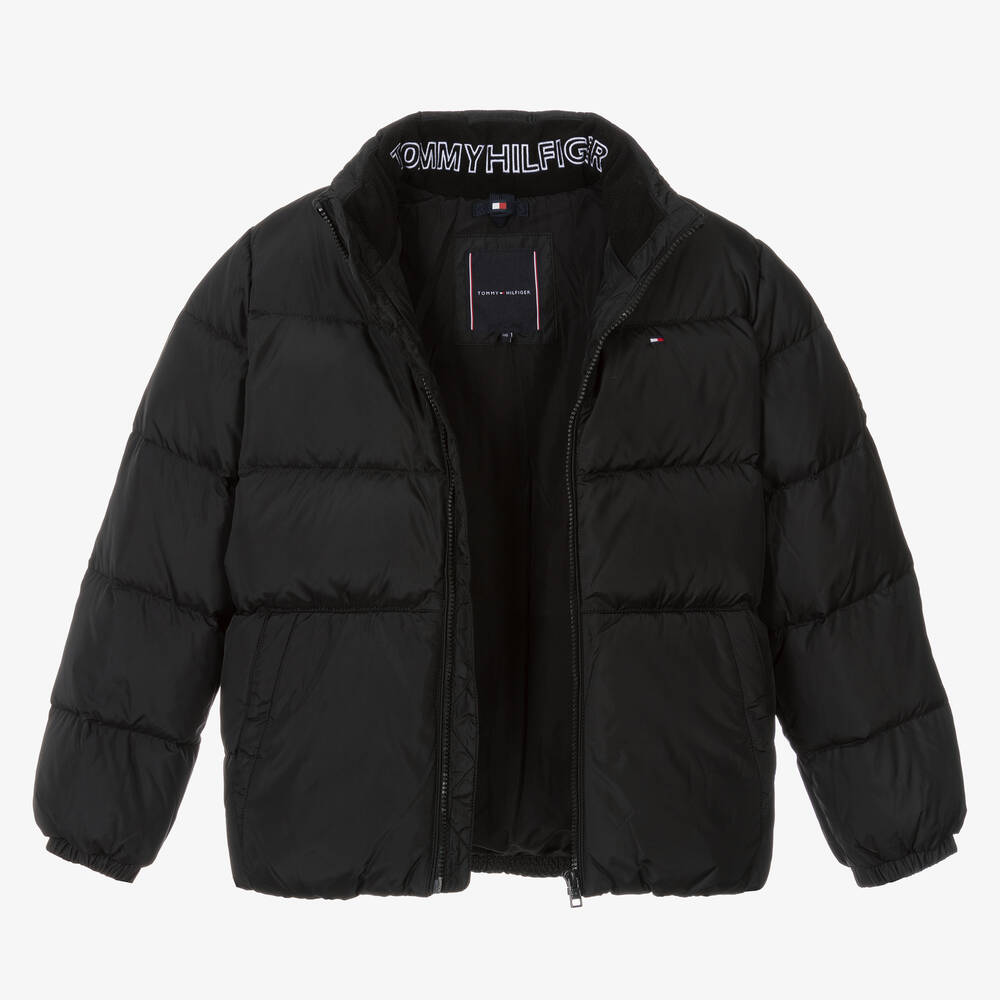 Tommy Hilfiger-Teen Boys Black Down Padded Jacket | Childrensalon Outlet
