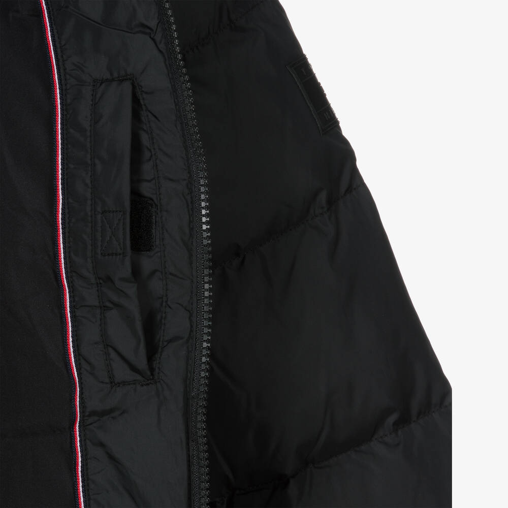 Tommy Hilfiger-Teen Boys Black Down Padded Jacket | Childrensalon Outlet