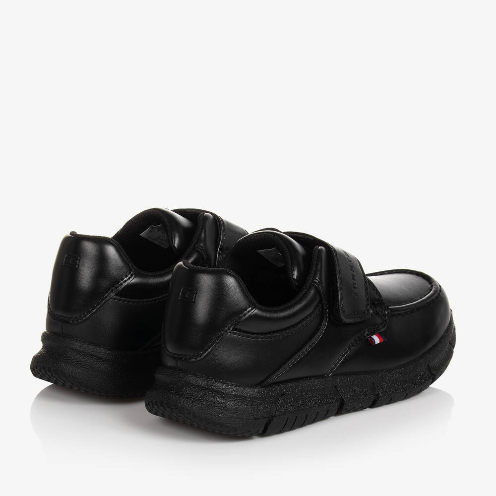 Tommy Hilfiger-Teen Boys Black Faux Leather Shoes | Childrensalon Outlet
