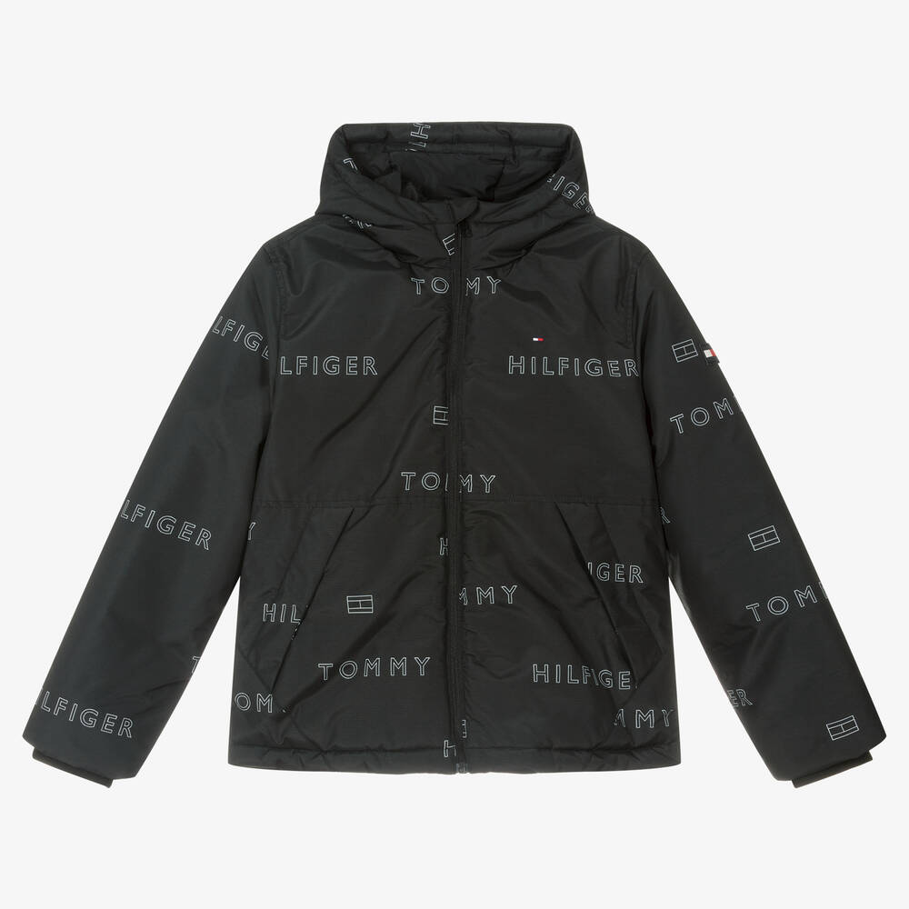 Tommy Hilfiger - Teen Boys Black Logo Jacket | Childrensalon