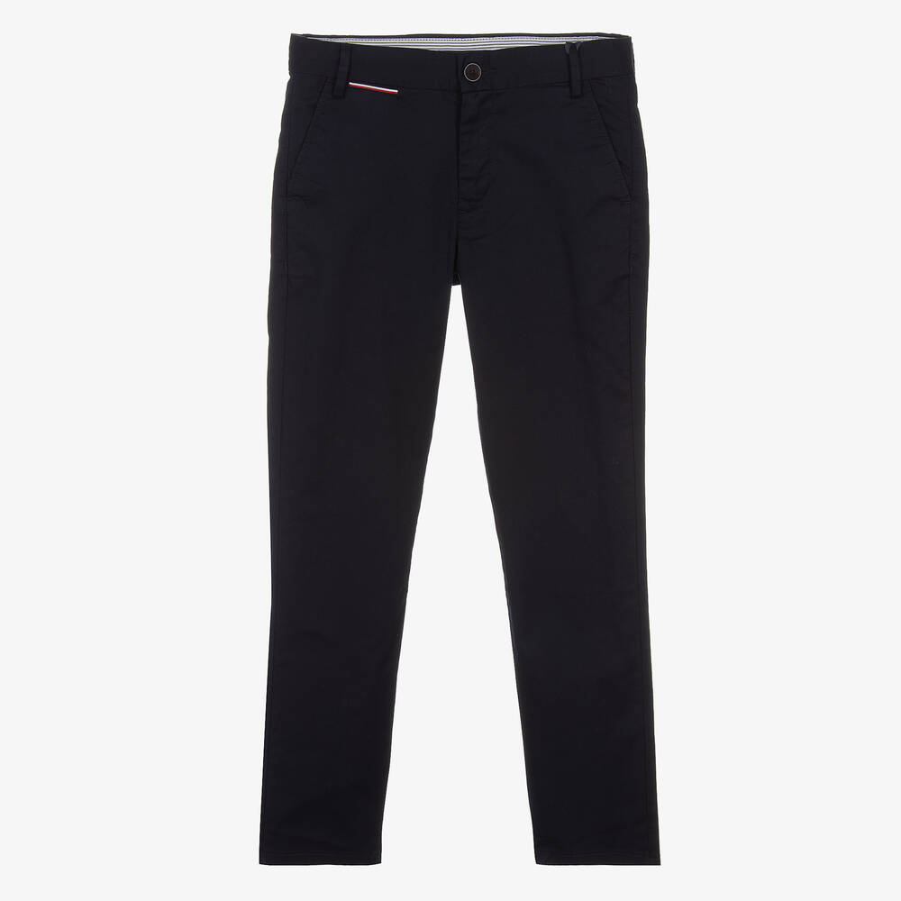 Tommy Hilfiger Pantalon chino bleu en coton ado Childrensalon Outlet