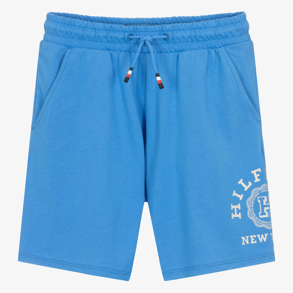 Tommy Hilfiger Teen Boys Blue Cotton Jersey Shorts Childrensalon Outlet
