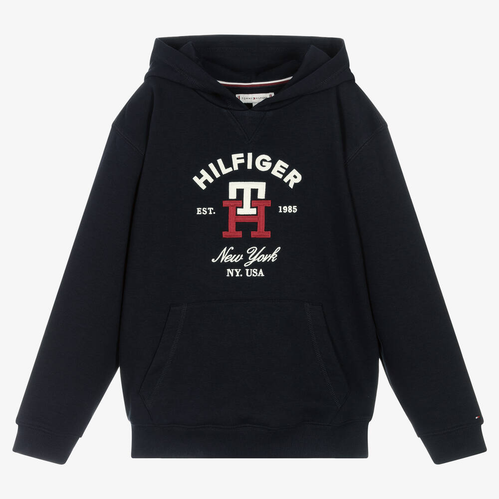 Tommy Hilfiger - Blauer Teen Baumwoll-Kapuzenpulli | Childrensalon