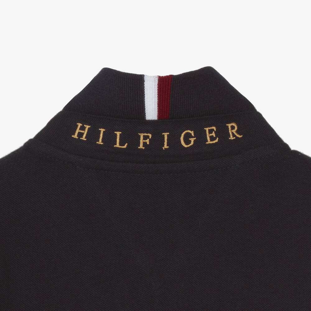 Tommy Hilfiger-Синяя хлопковая рубашка поло | Childrensalon Outlet