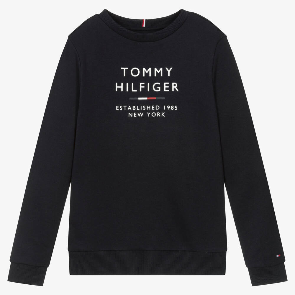 Tommy Hilfiger - سويتشيرت تينز ولادي قطن جيرسي لون كحلي | Childrensalon