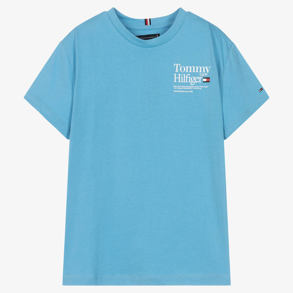 Tommy Hilfiger - Blaues Teen Baumwoll-T-Shirt | Childrensalon