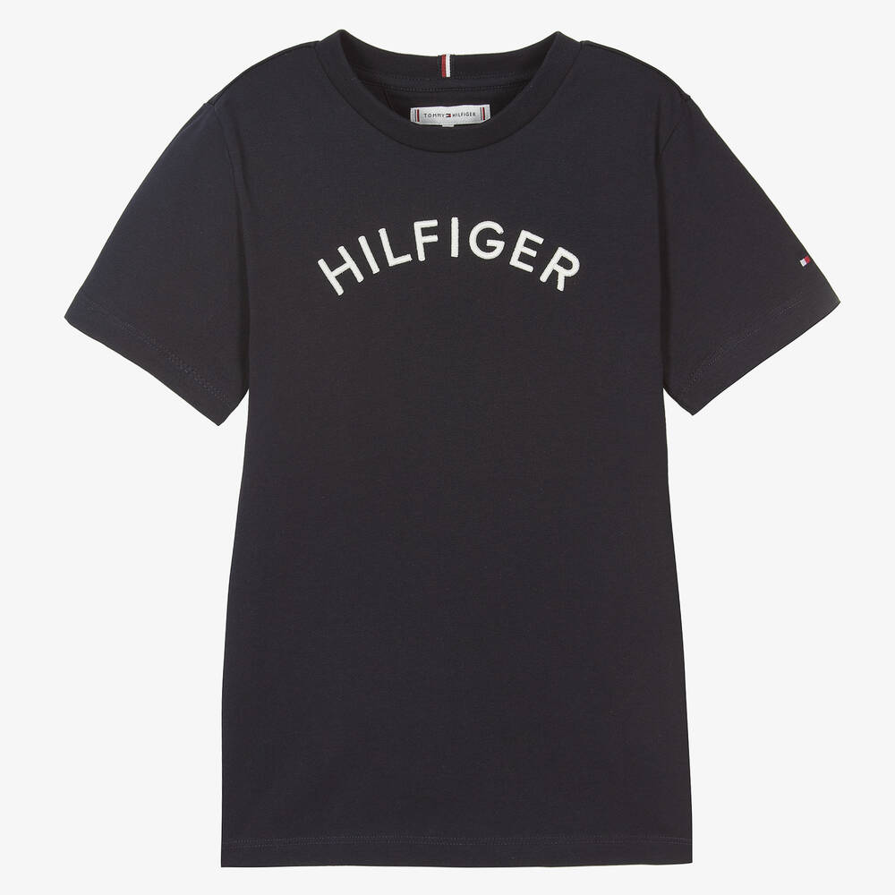 Tommy Hilfiger - Teen Boys Blue Cotton Logo T-Shirt | Childrensalon