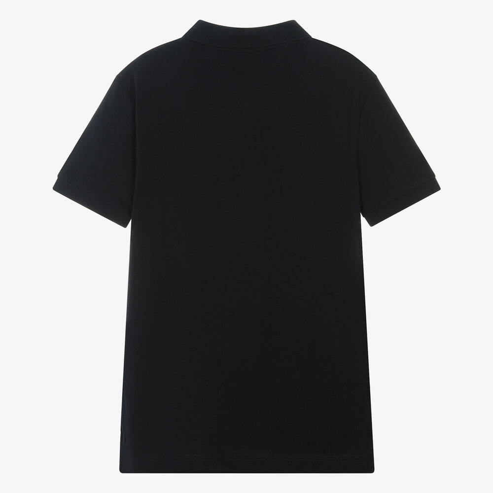 Tommy Hilfiger-Teen Boys Blue Cotton Monogram Polo Shirt | Childrensalon Outlet