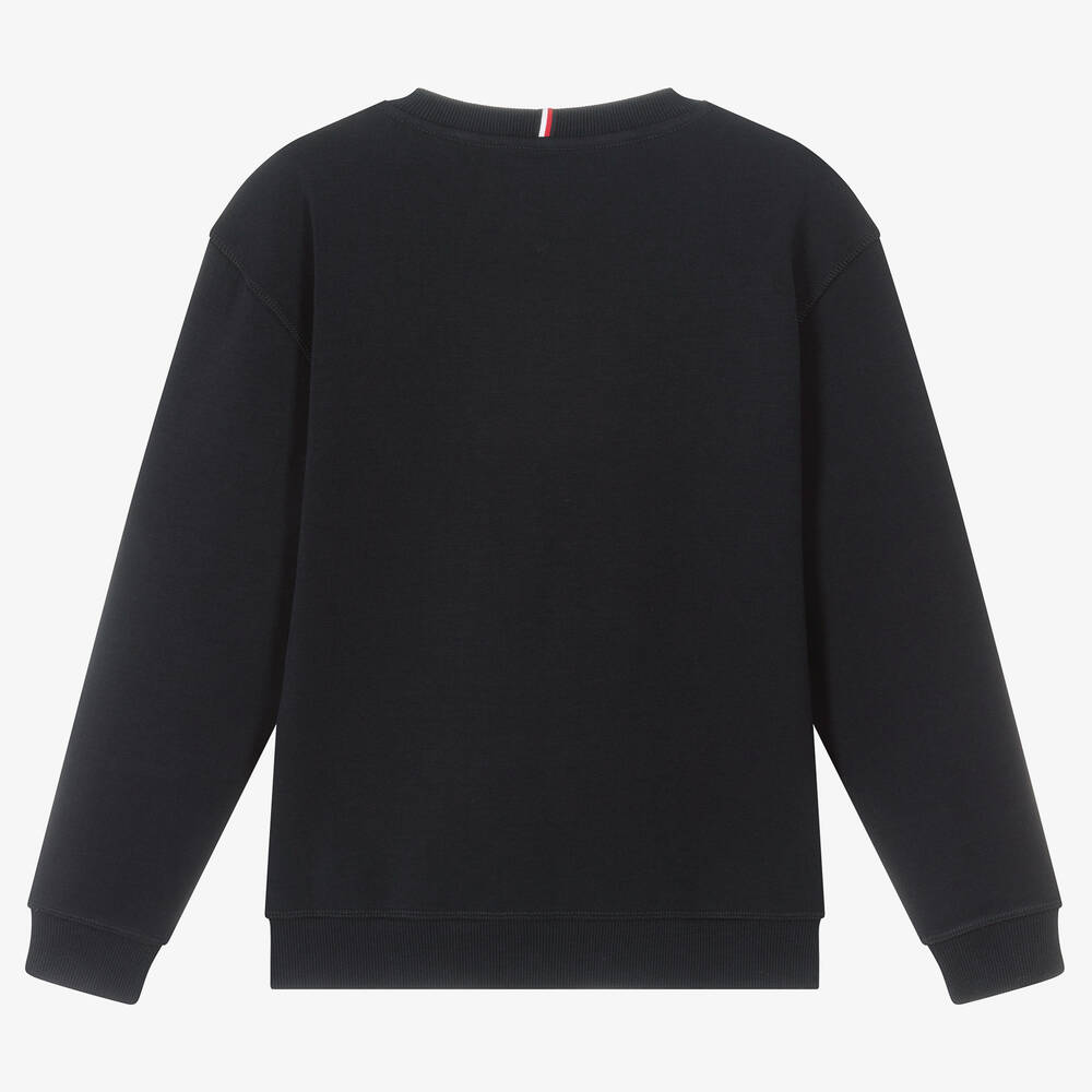 Tommy Hilfiger-سويتشيرت تينز ولادي مزيج قطن جيرسي لون كحلي | Childrensalon Outlet