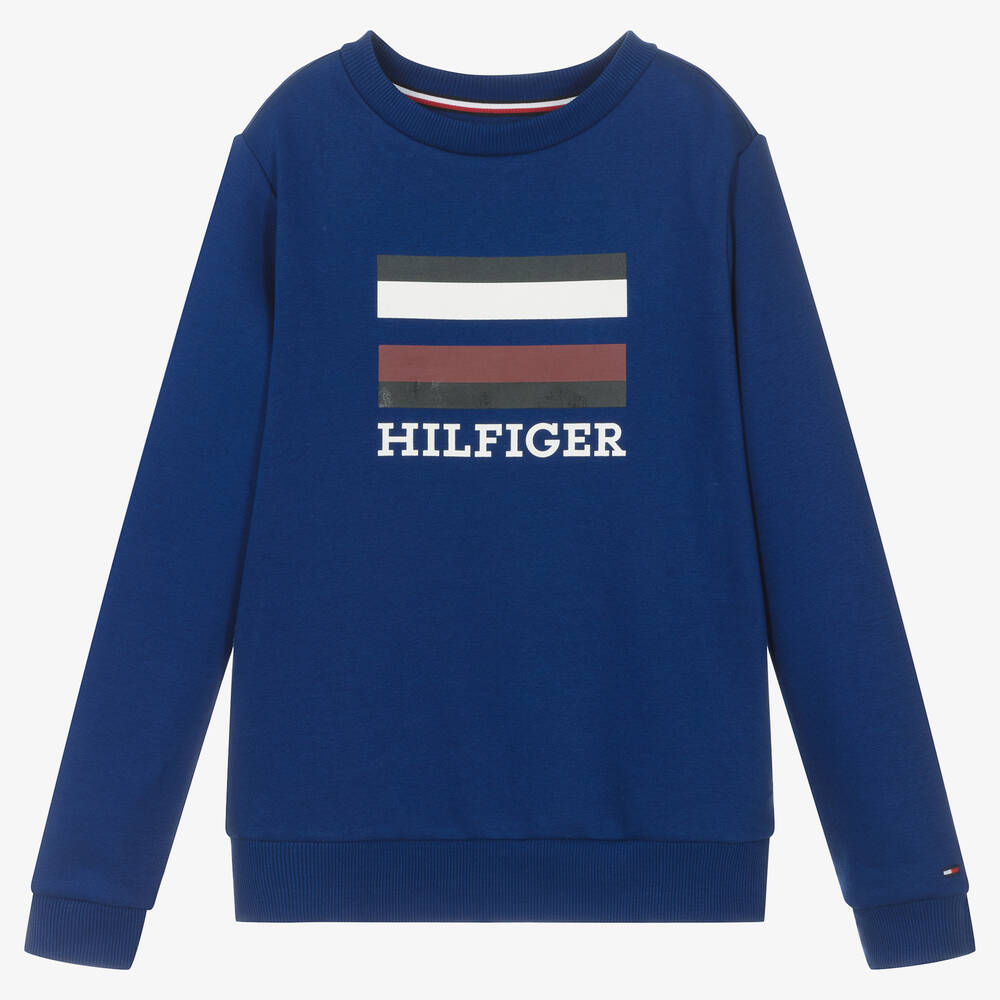 Tommy Hilfiger - Blaues Teen Rundhals-Sweatshirt | Childrensalon