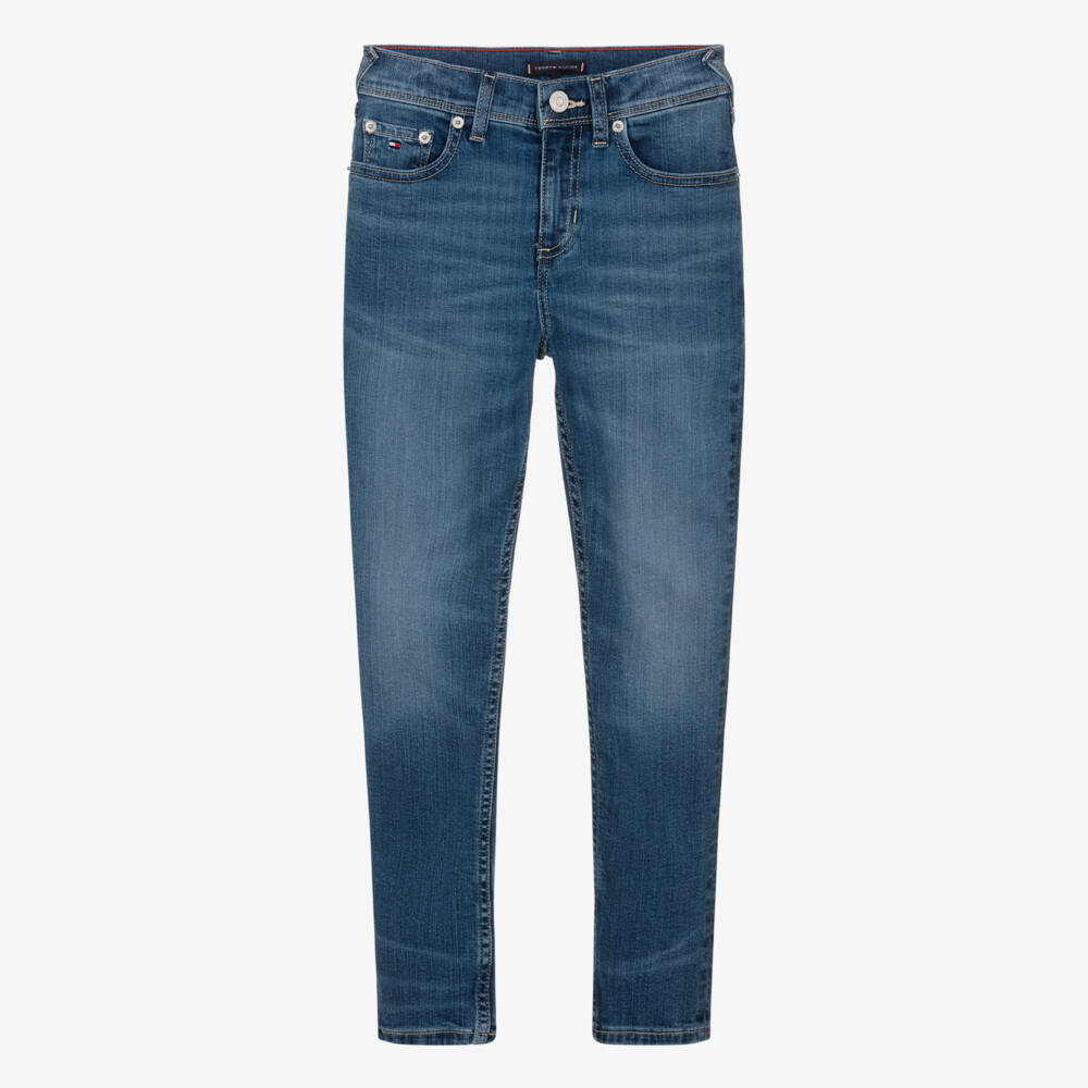 Tommy Hilfiger-Teen Boys Blue Denim Straight Fit Jeans | Childrensalon Outlet