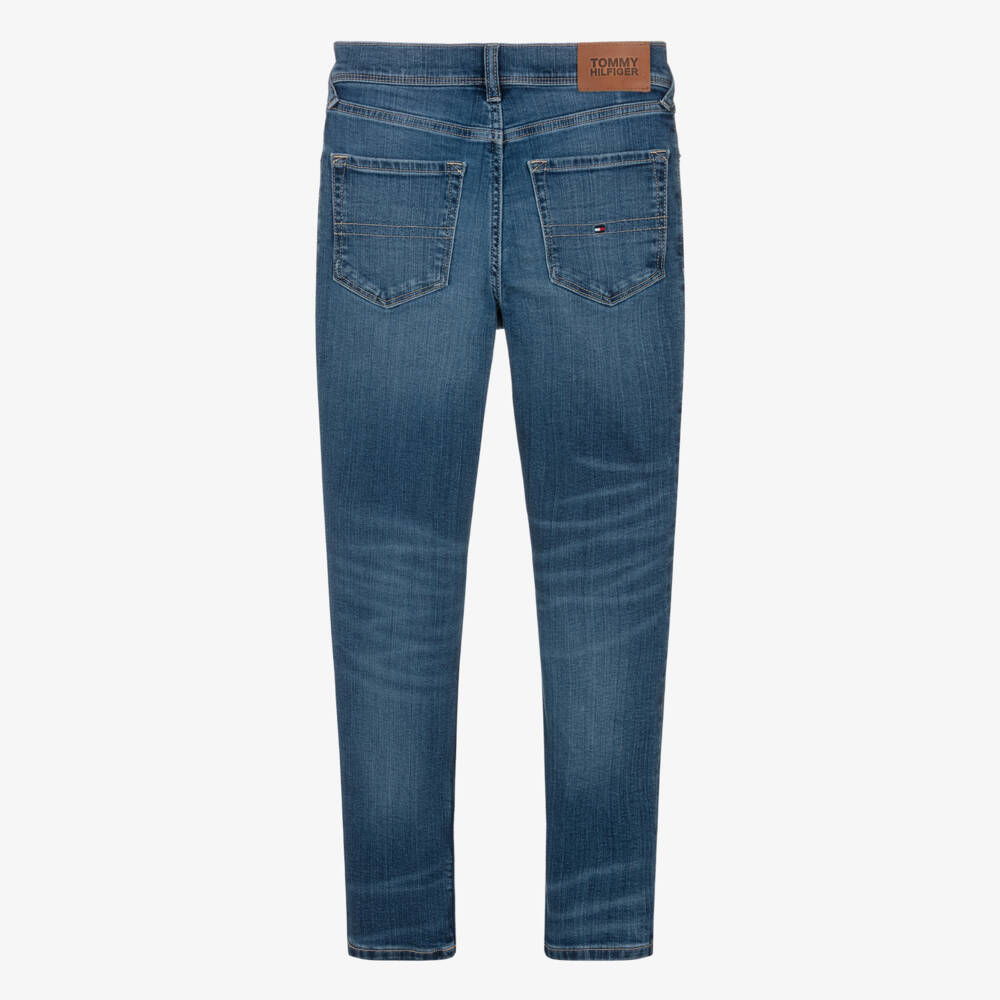 Tommy Hilfiger-Teen Boys Blue Denim Straight Fit Jeans | Childrensalon Outlet