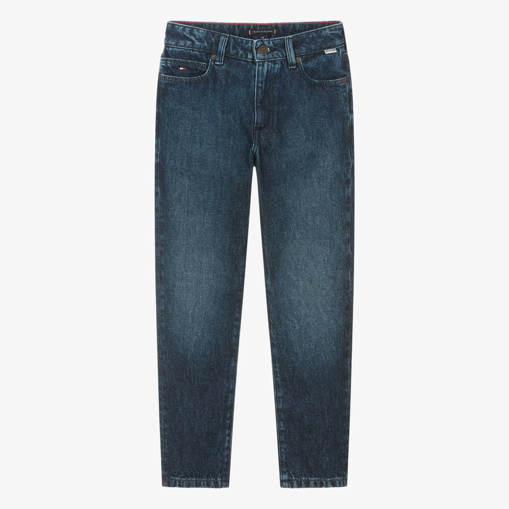 Tommy Hilfiger-Teen Boys Blue Denim Straight Leg Jeans | Childrensalon Outlet