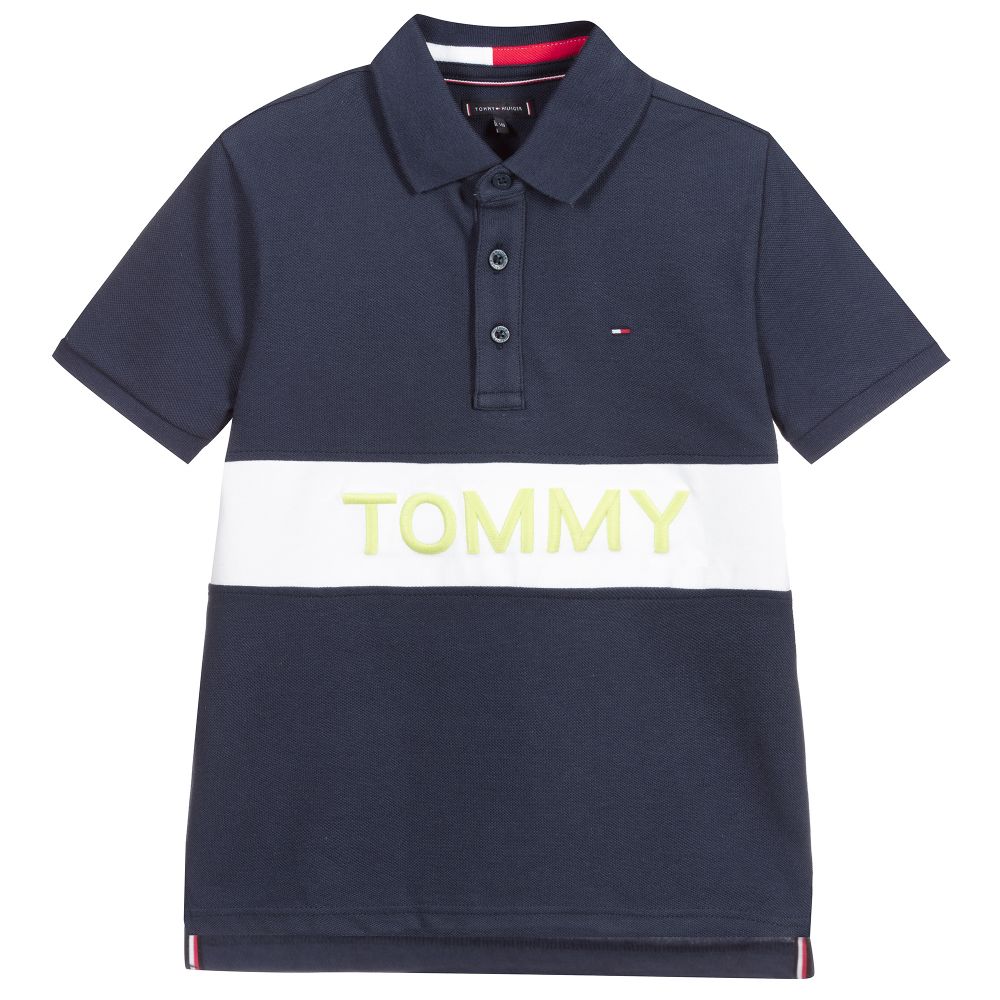 Tommy Hilfiger - Teen Boys Blue Logo Polo | Childrensalon