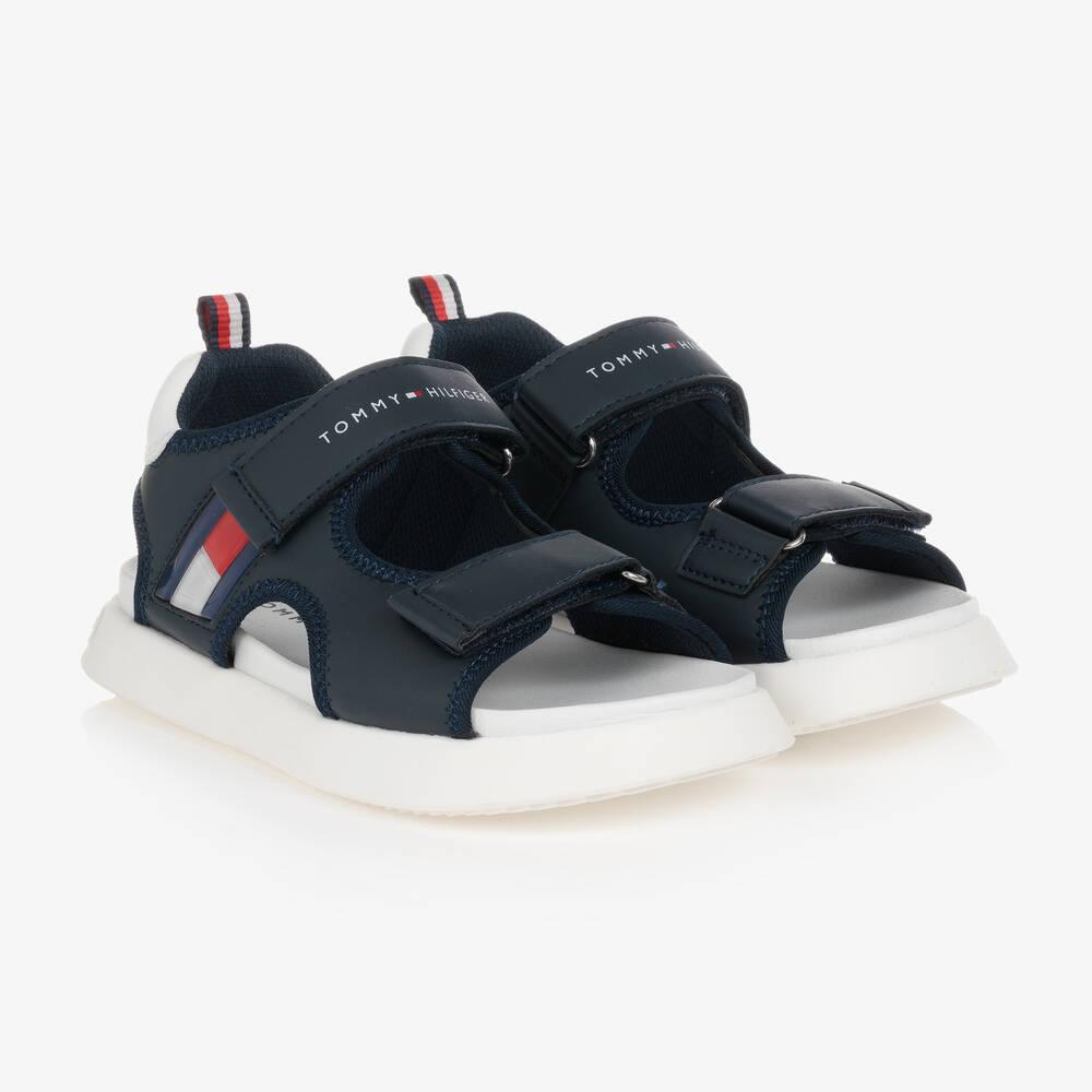 Tommy Hilfiger - Teen Boys Blue Logo Sandals | Childrensalon