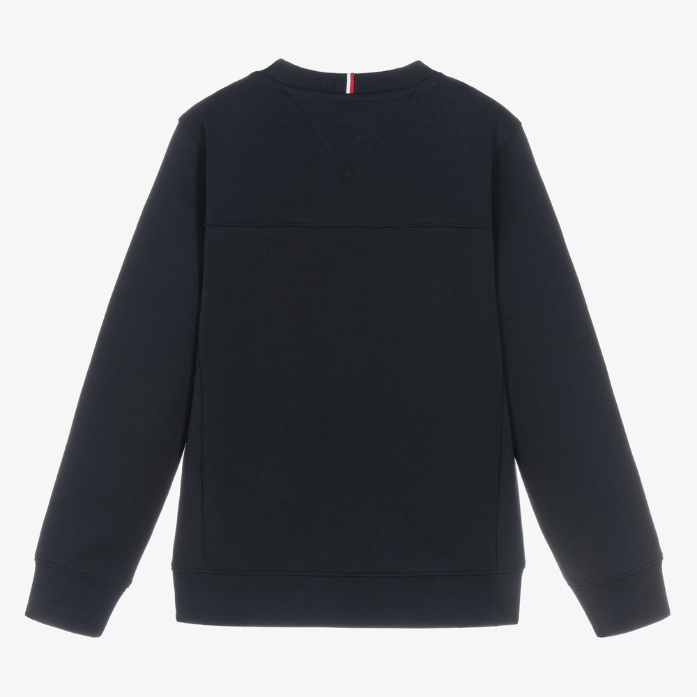 Tommy Hilfiger-سويتشيرت تينز ولادي قطن جيرسي لون كحلي | Childrensalon Outlet