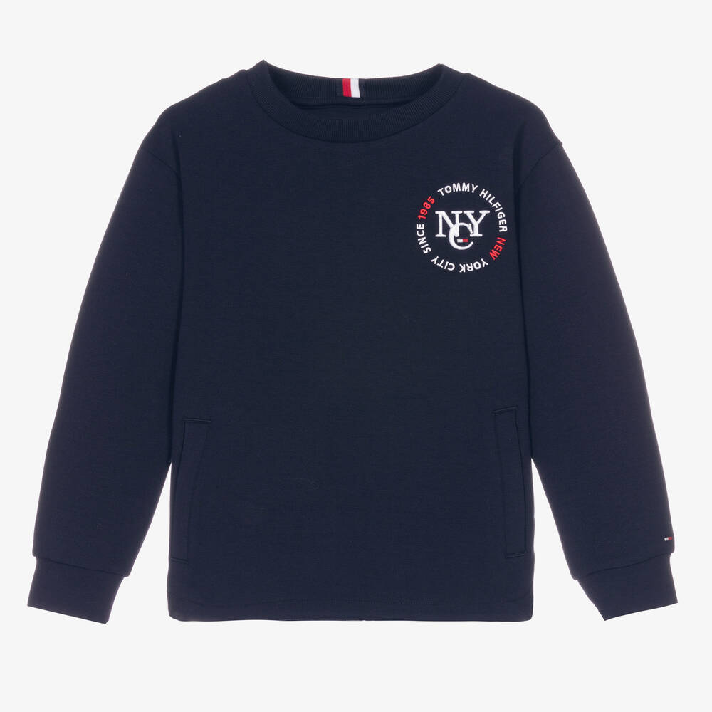 Tommy Hilfiger - Teen Boys Blue Logo Sweatshirt | Childrensalon