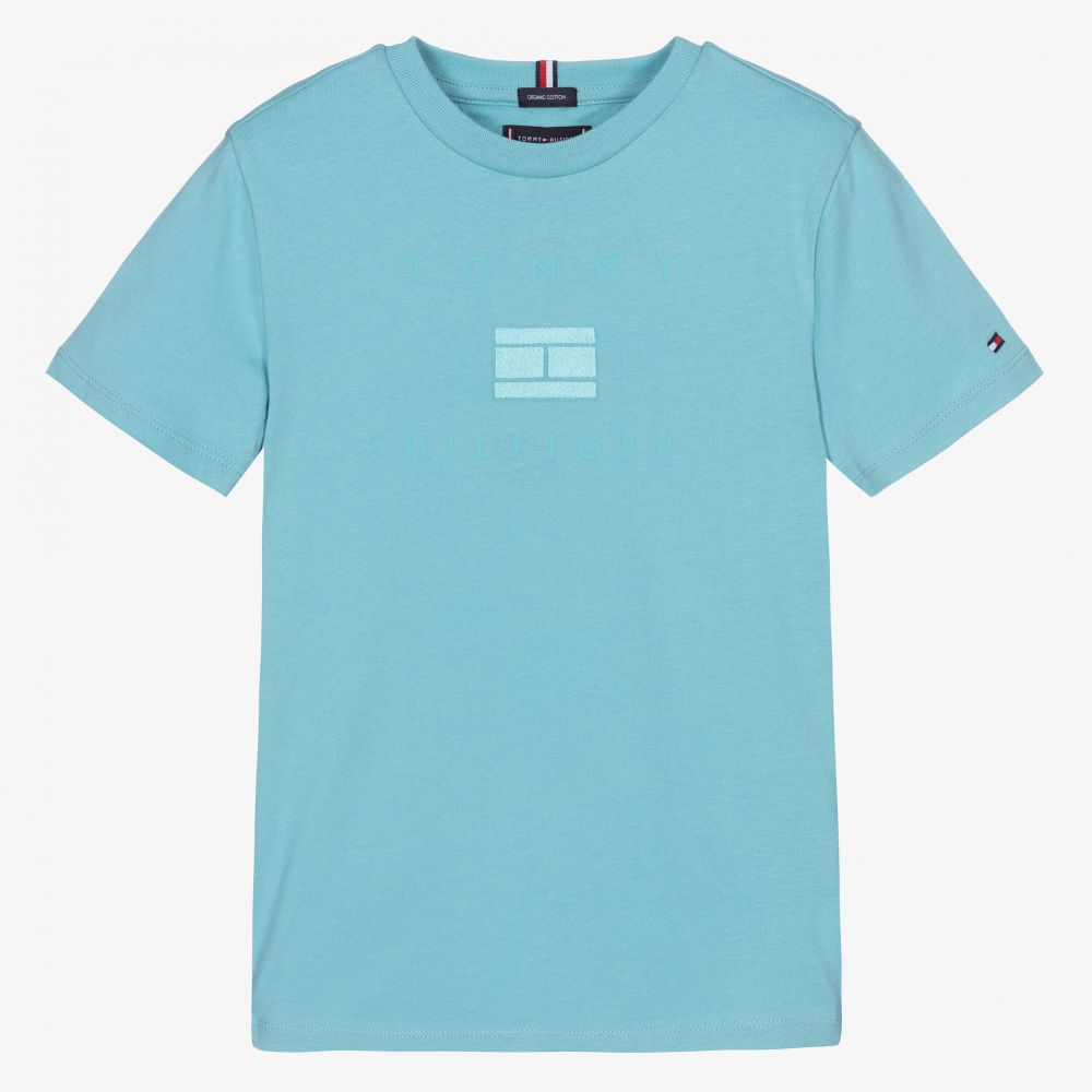Tommy Hilfiger - Teen Boys Blue Logo T-Shirt | Childrensalon