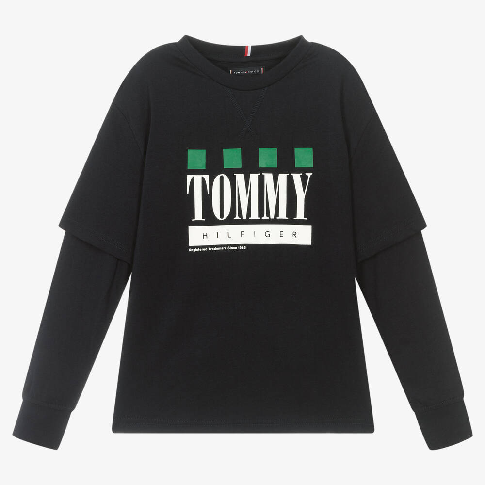 Tommy Hilfiger - توب تينز ولادي قطن لون كحلي | Childrensalon