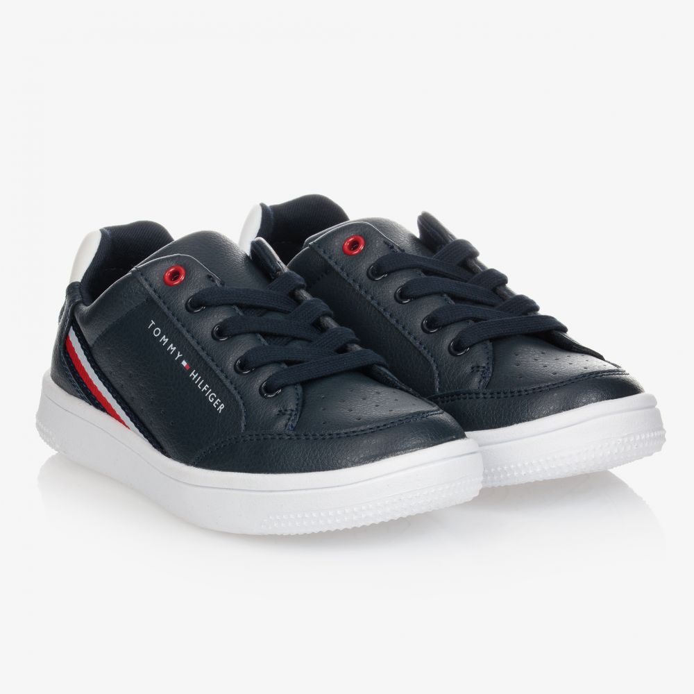 Tommy Hilfiger - Teen Boys Blue Logo Trainers | Childrensalon