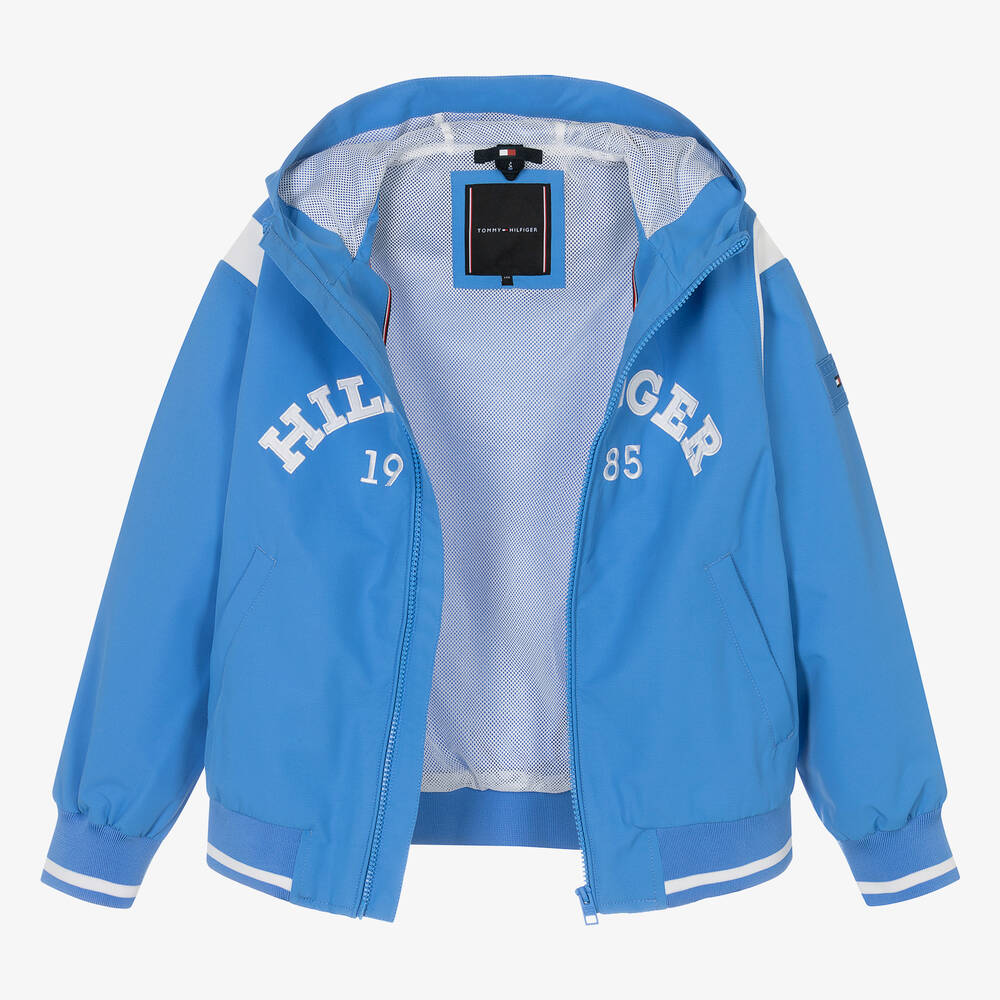 Tommy Hilfiger Teen Boys Blue Monotype Bomber Jacket Childrensalon Outlet