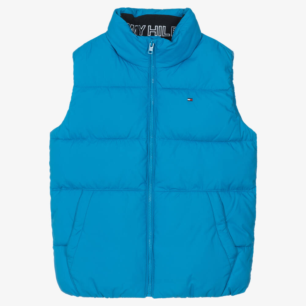 Tommy Hilfiger - Teen Boys Blue Puffer Gilet | Childrensalon