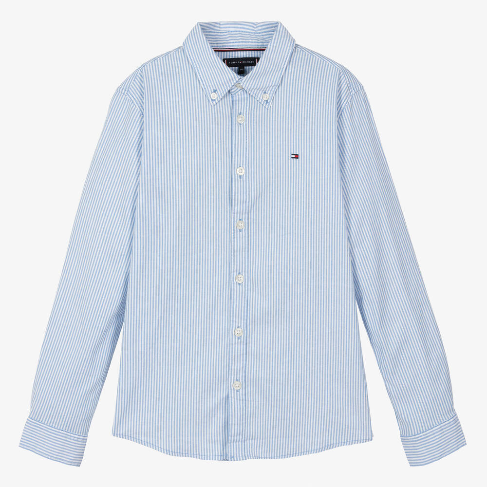 Tommy hilfiger blue striped shirt discount