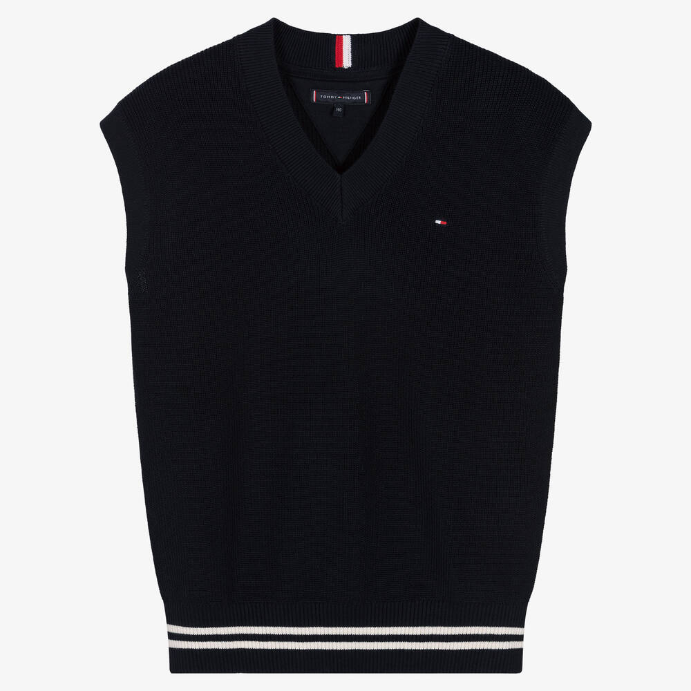 Tommy Hilfiger - Pull sans manches bleu ado garçon | Childrensalon