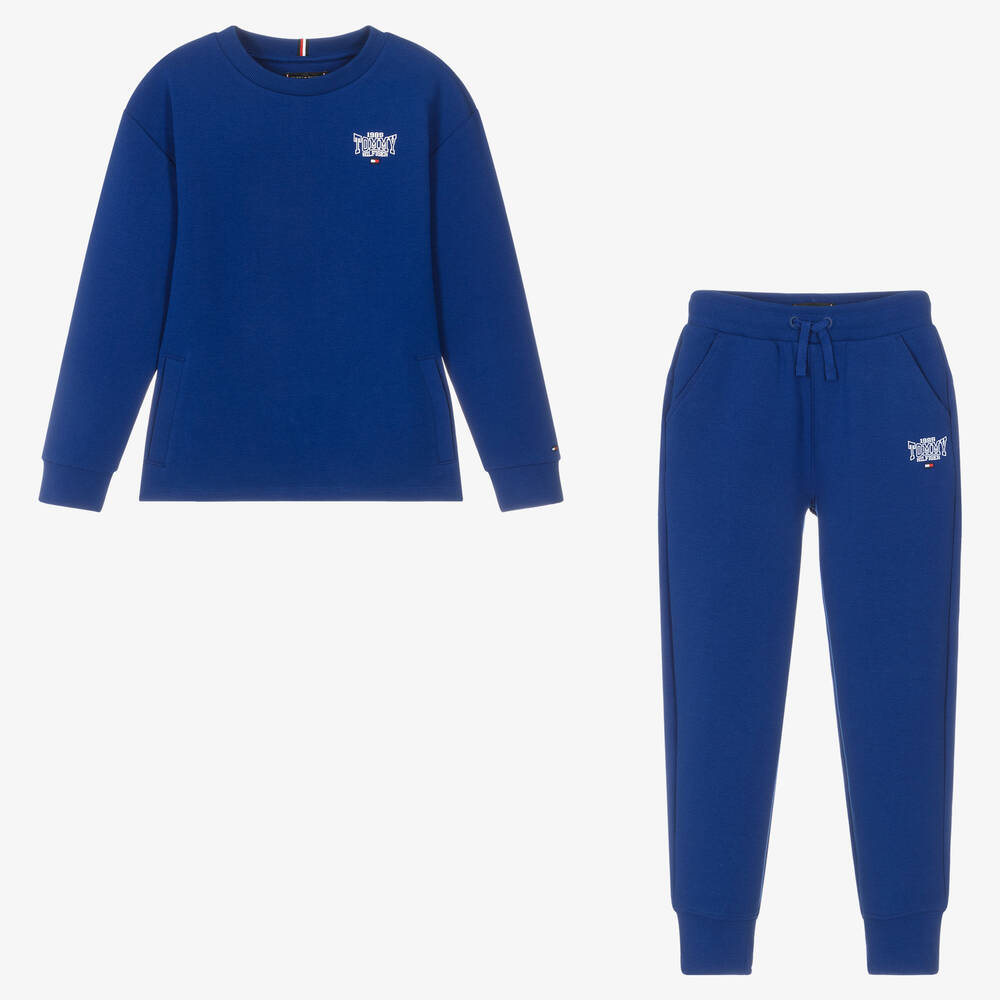 Tommy Hilfiger - بدلة رياضية قطن جيرسي لون أزرق للمراهقين | Childrensalon
