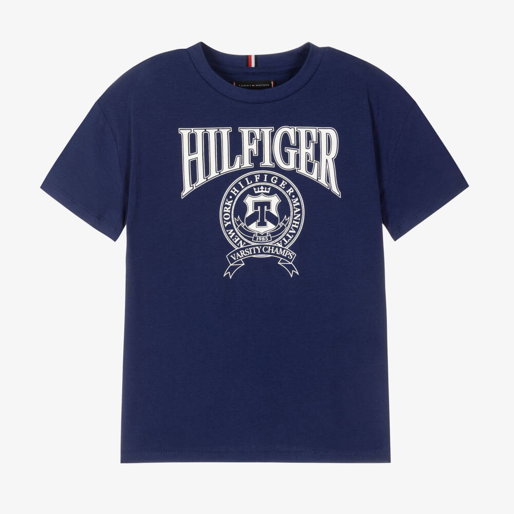 Tommy Hilfiger - Teen Boys Blue Varsity Logo T-Shirt | Childrensalon