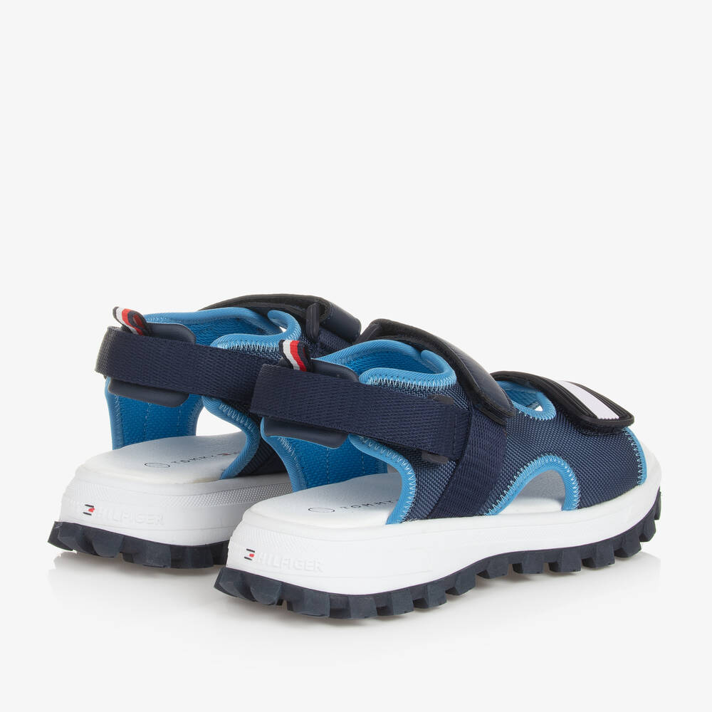 Tommy Hilfiger-Teen Boys Blue Woven Flag Sandals | Childrensalon Outlet