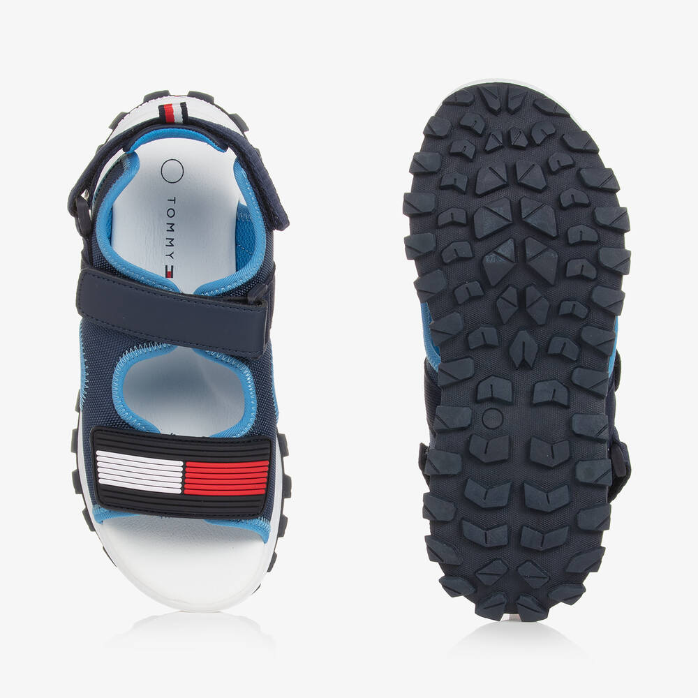 Tommy Hilfiger-Teen Boys Blue Woven Flag Sandals | Childrensalon Outlet
