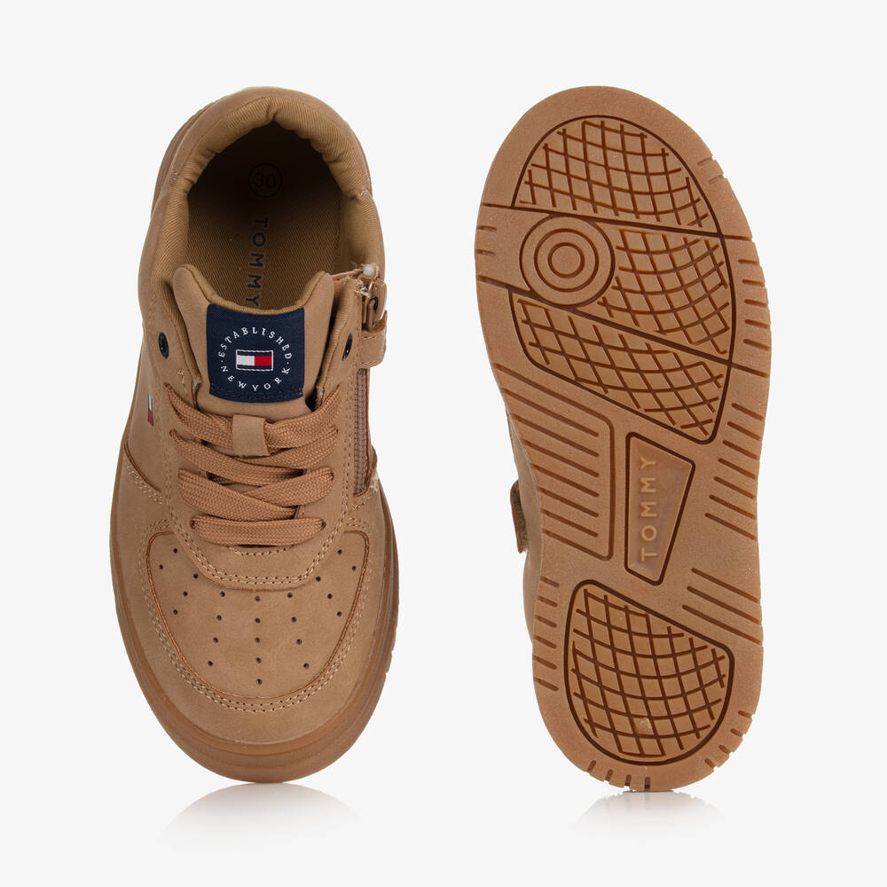 Tommy Hilfiger-Teen Boys Brown Trainers | Childrensalon Outlet