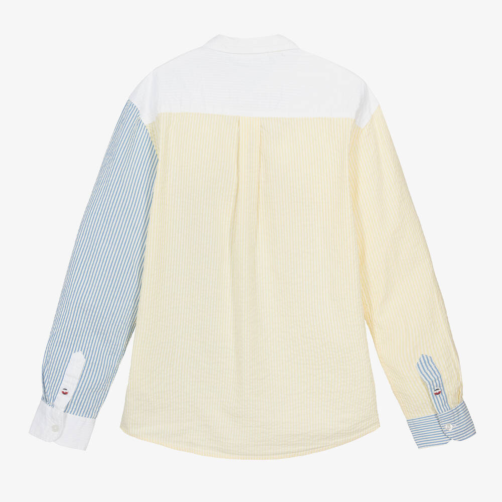 Tommy Hilfiger-Teen Boys Colourblock Striped Cotton Shirt | Childrensalon Outlet