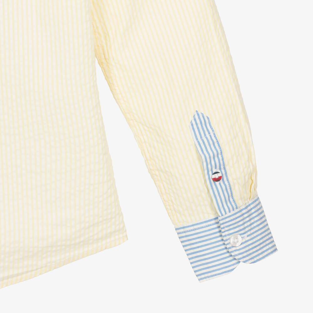 Tommy Hilfiger-Teen Boys Colourblock Striped Cotton Shirt | Childrensalon Outlet