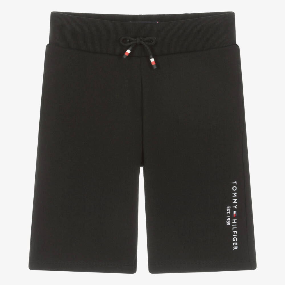 Tommy Hilfiger-Teen Boys Cotton Black Jersey Shorts | Childrensalon Outlet