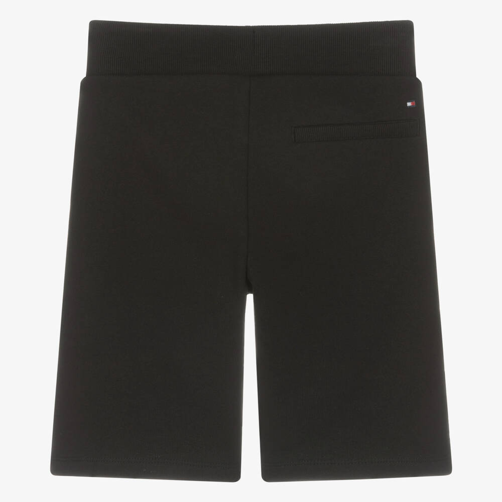 Tommy Hilfiger-Teen Boys Cotton Black Jersey Shorts | Childrensalon Outlet